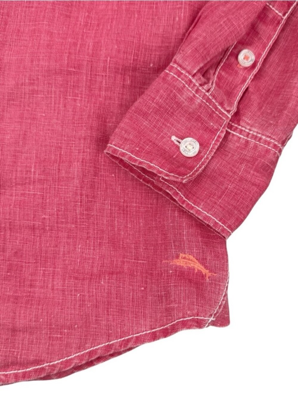 Tommy Bahama Pink Bahama Sea Glass Breezer Linen Shirt - Picture 5 of 6